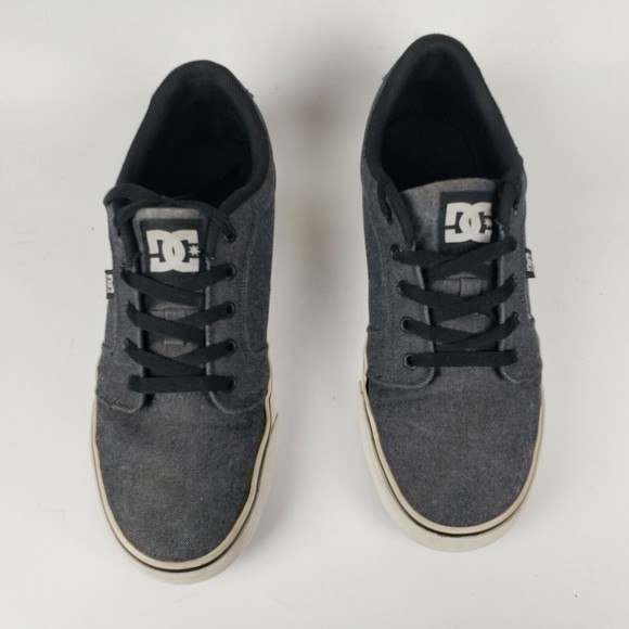 DC Mens Anvil TX SE Canvas Sneaker Black Dark Grey White ADYS300036 Size 9 - Picture 12 of 12